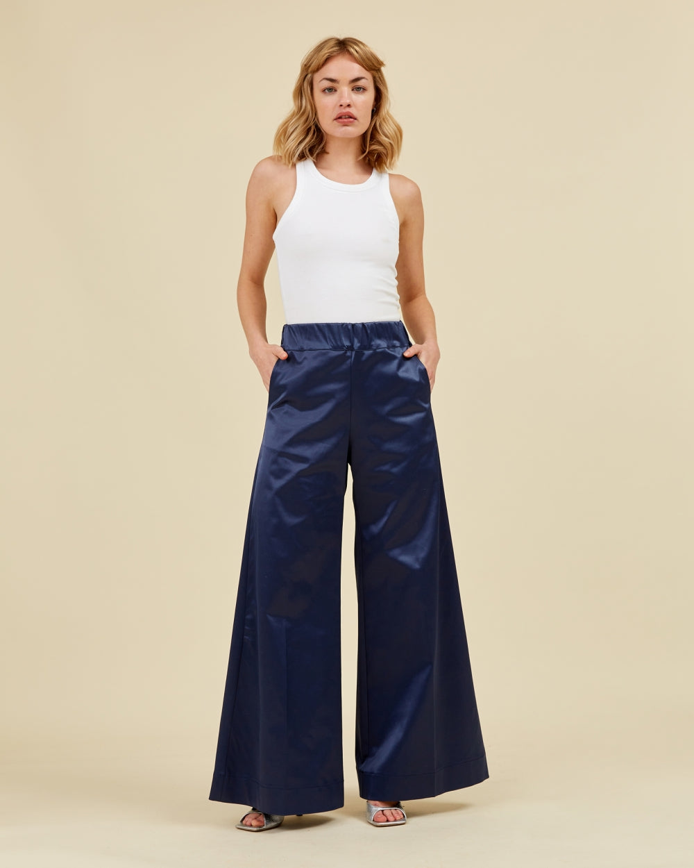 Super Woody Shiny Cotton Jeans Blue