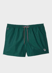 Dark Green Zebra Logo Swim Shorts