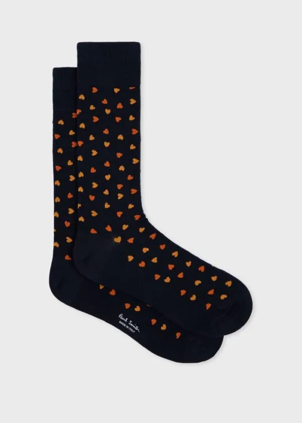 Pale Blue Cotton-Blend Heart Socks