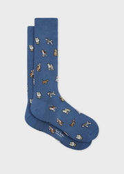Black Cotton-Blend 'Dogs' Socks