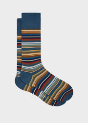Blue Multicolour Stripe Socks Blue