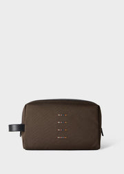 Khaki Cordura® Laser 'Signature Stripe' Wash Bag