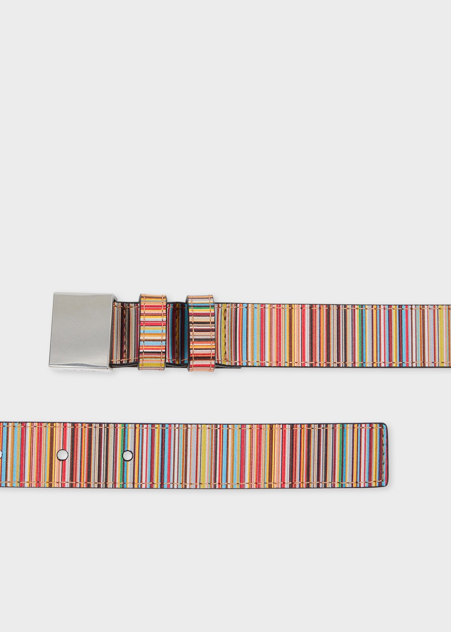 'Signature Stripe' Leather Belt