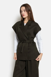 Olijf sleeveless Blazer