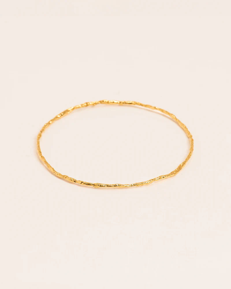 Branch-textured bangle bracelet