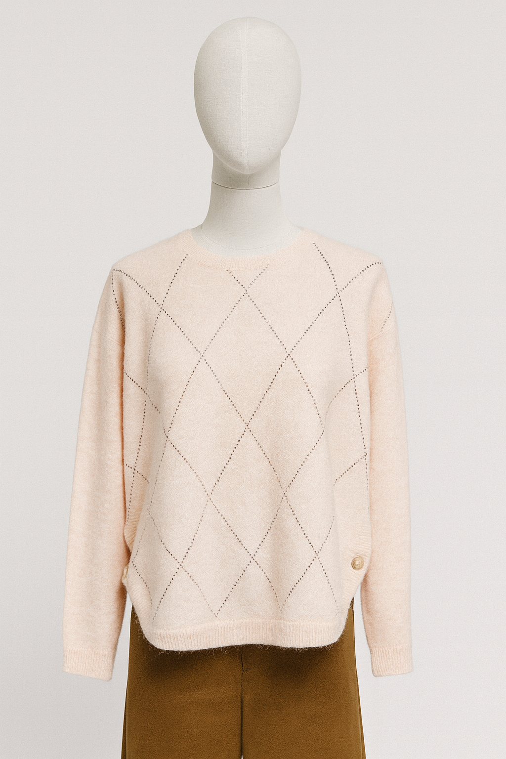 Pull met strass Rosé