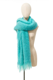 Fluffy sjaal AppelblauwZeegroen