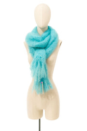 Fluffy sjaal AppelblauwZeegroen