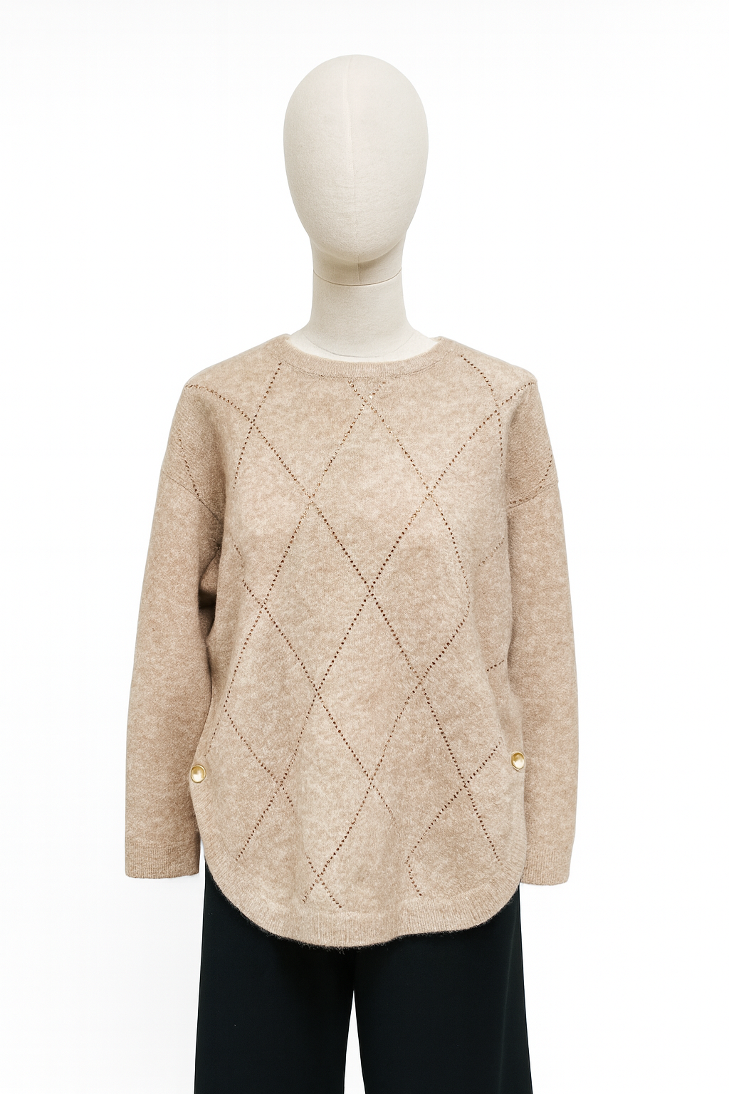 Pull met strass Beige