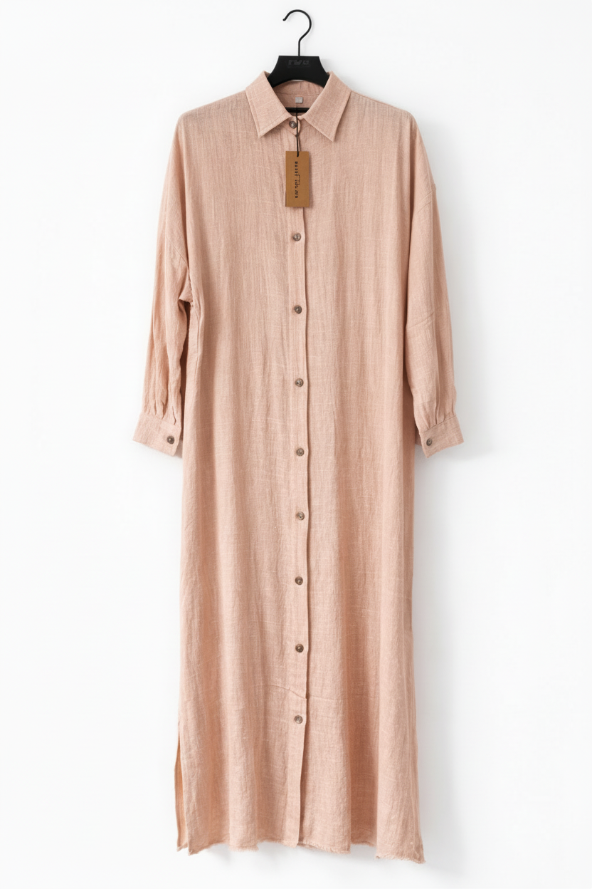 Athena long shirt dress Powder