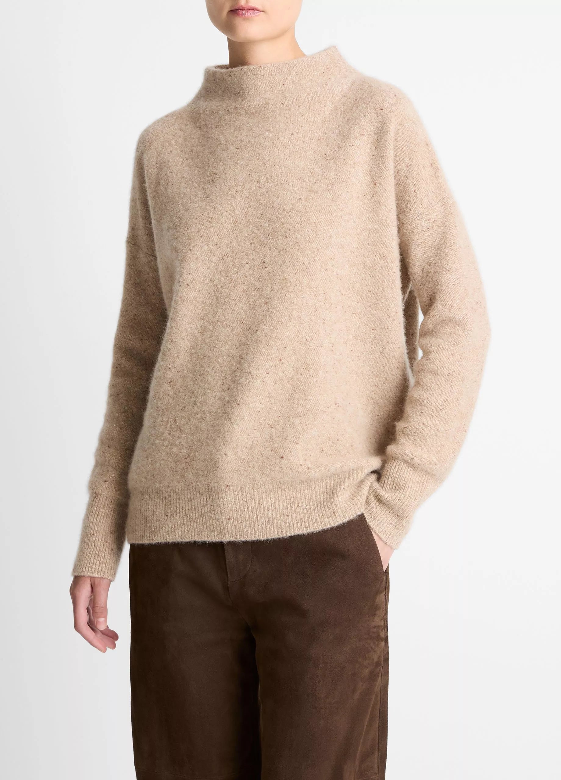 Cashmere Funnel-Neck Sweater