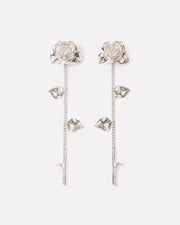 Rose stud earrings with detachable stem