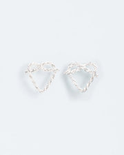 Intricate knotted heart stud earrings