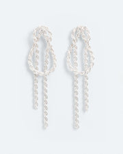 Bowline on a bight stud earrings with dangling chains