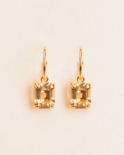 Hoop earrings with citrine crystal