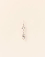 Single hoop earring with spring ring and marquis crystal