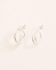 Double branch-textured hoop earrings