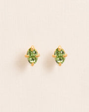 Stud earrings with peridot crystal