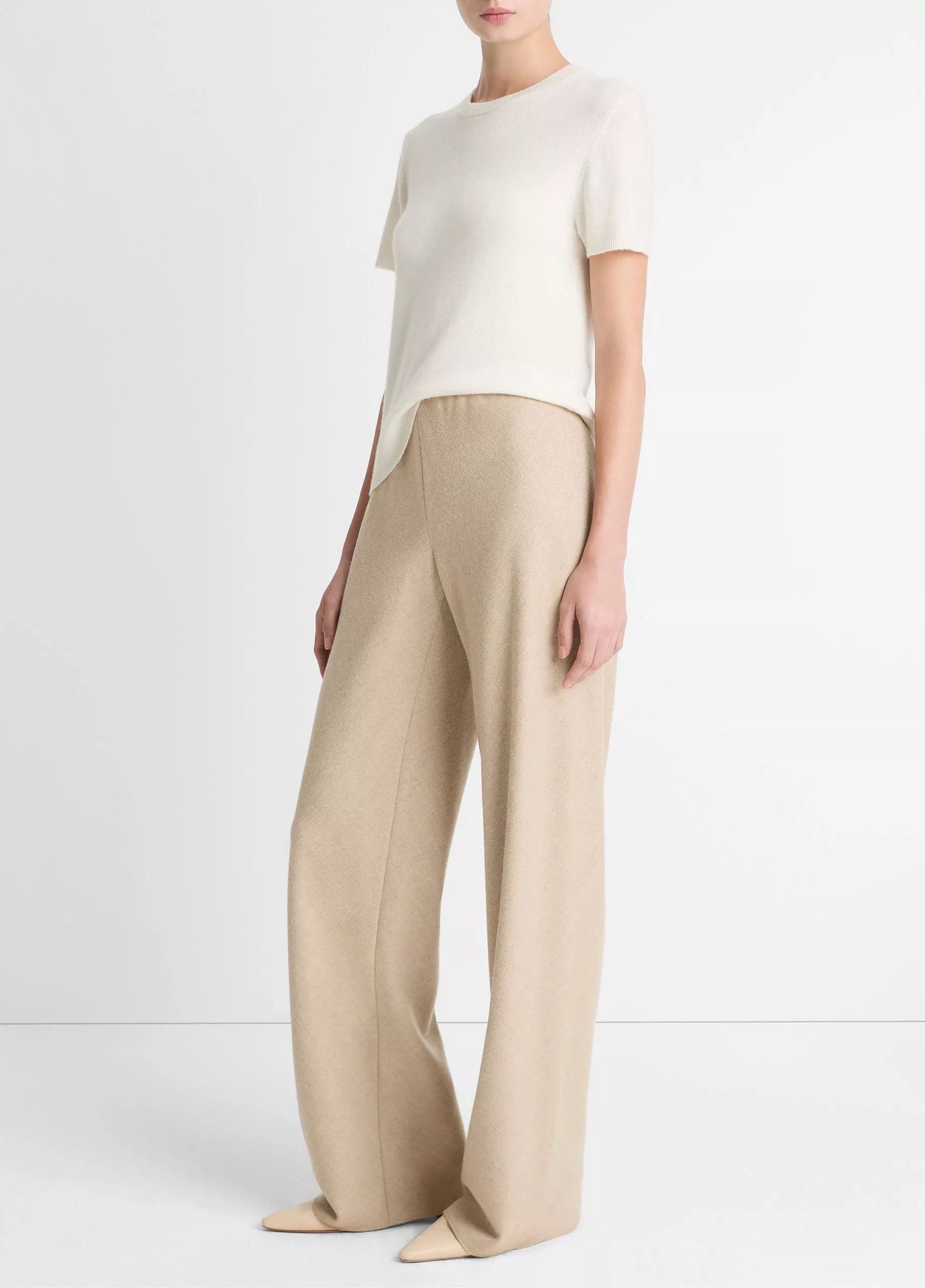 Italian Wool-Blend High-Waist Bias Pant