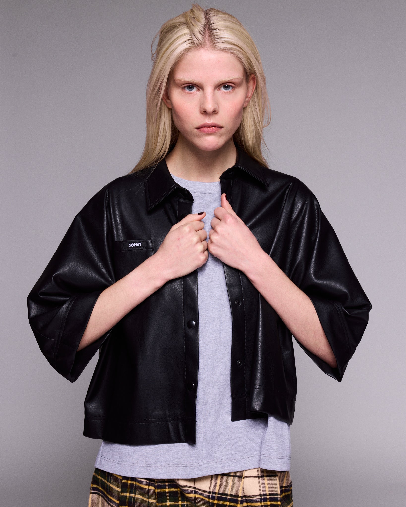 Berry Vegan Leather shirt
