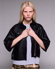 Berry Vegan Leather shirt