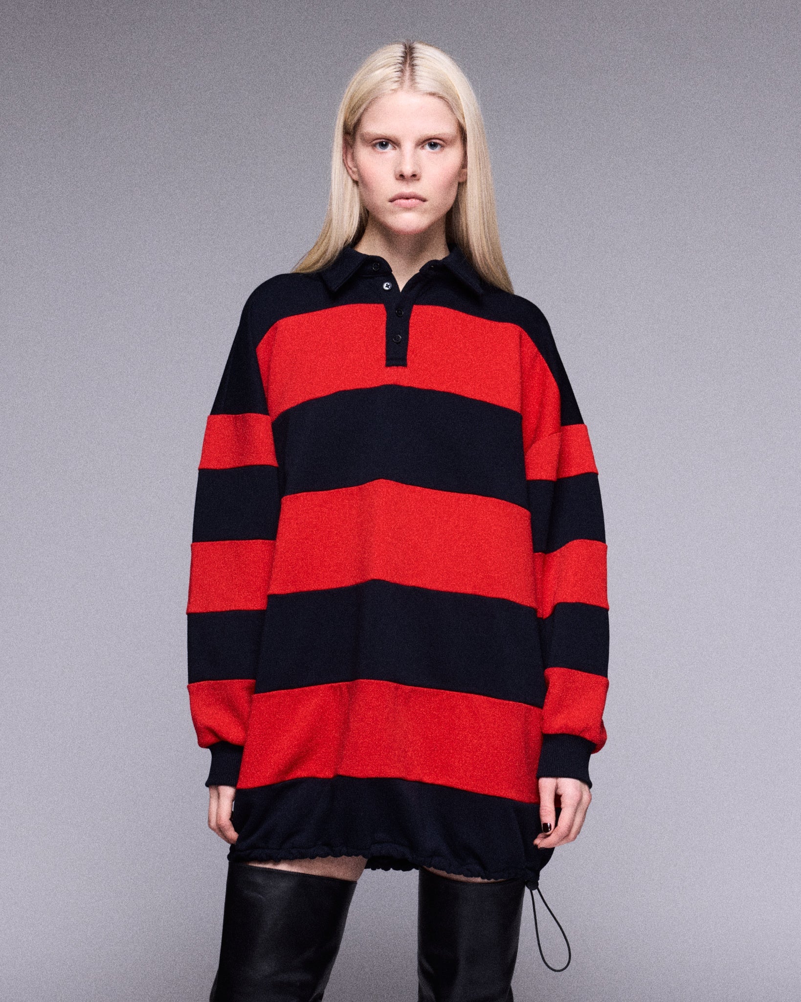 Mello jersey Polo dress red/navy