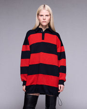 Mello jersey Polo dress red/navy