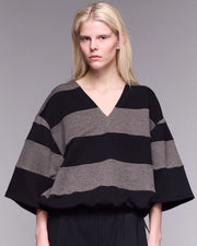 Louise top Navy Grey