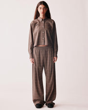 Berro blouse brown check