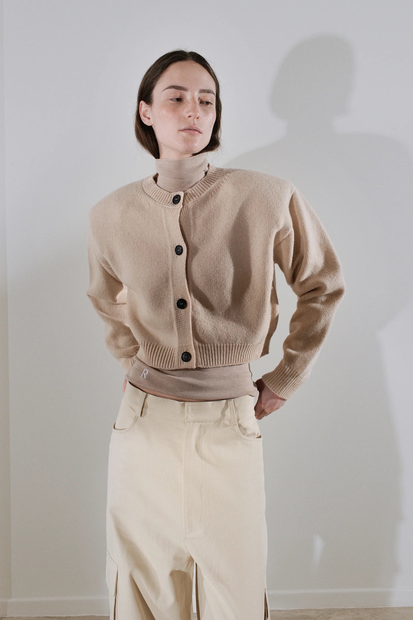 Lune Padded Shoulder Cardigan