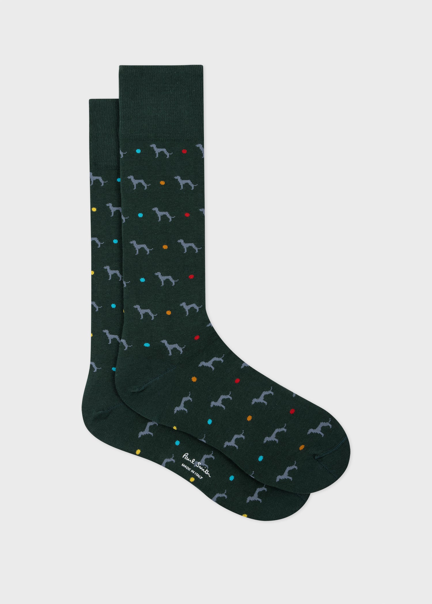 Dark Green Cotton-Blend 'Whippet' Socks
