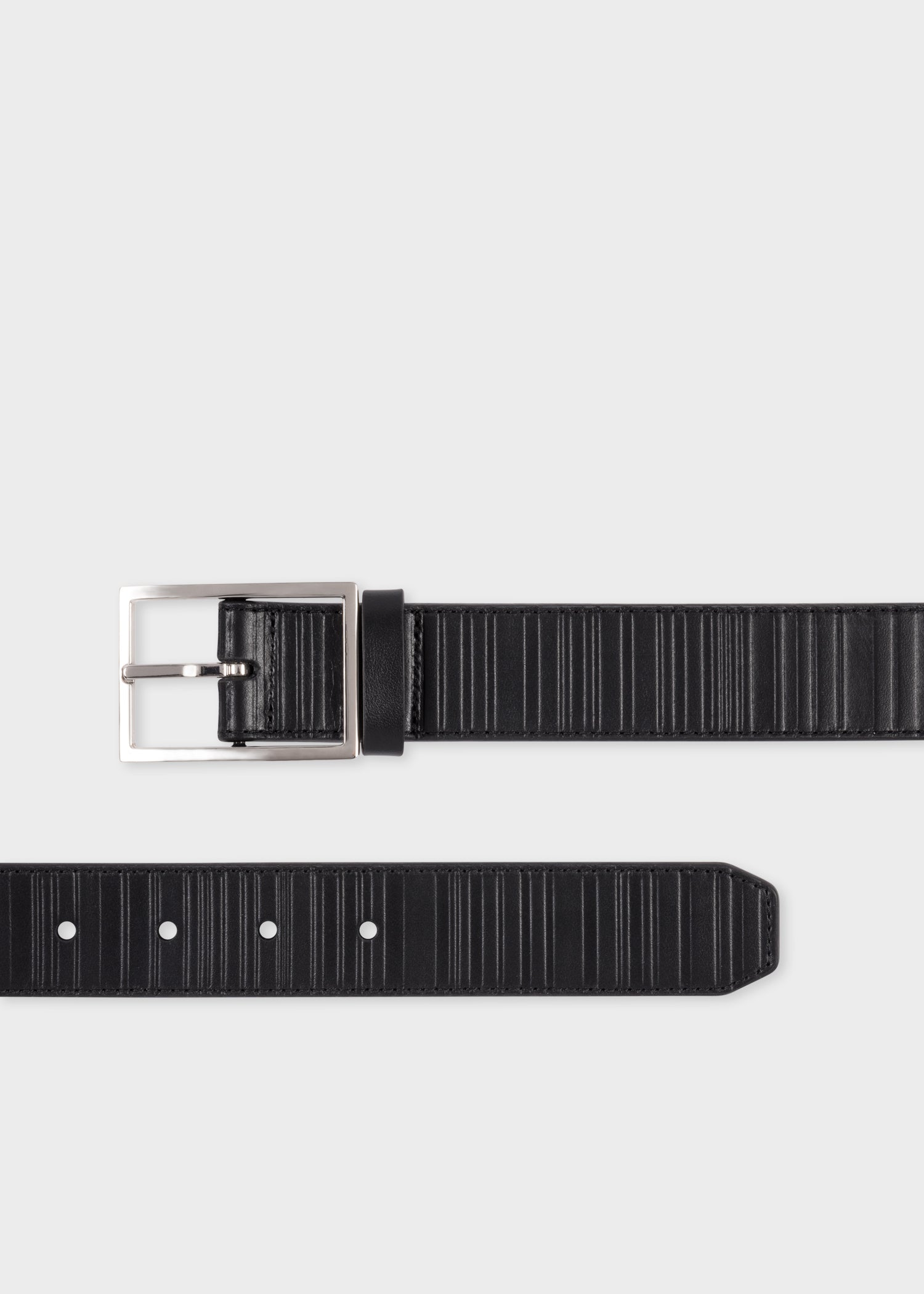 Black 'Shadow Stripe' Leather Belt
