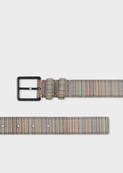 'Signature Stripe' Coated Canvas Belt