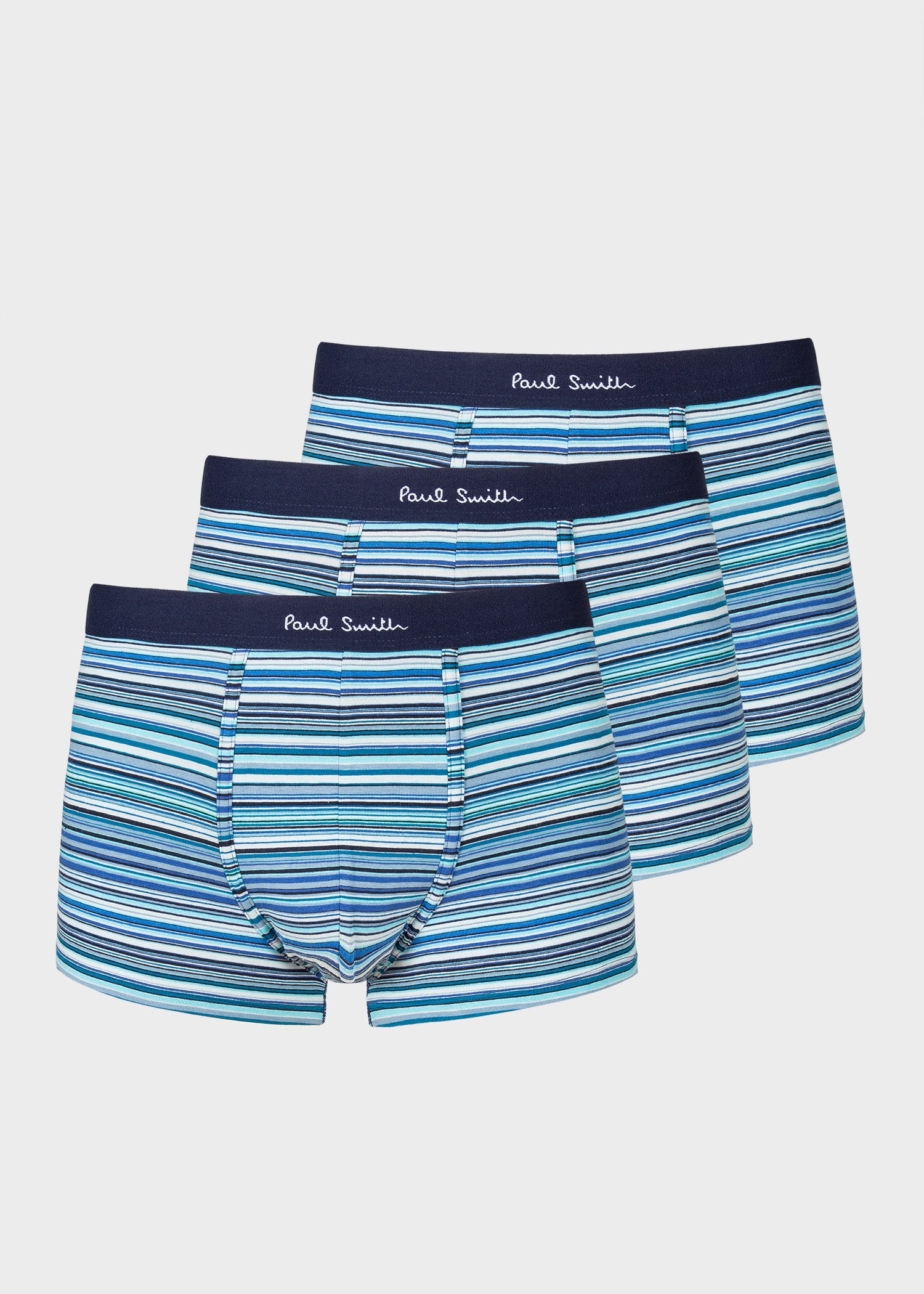 Blue 'Signature Stripe' Waistband Boxer Briefs Three Pack