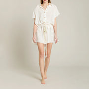 Paros short shirt dress Off White