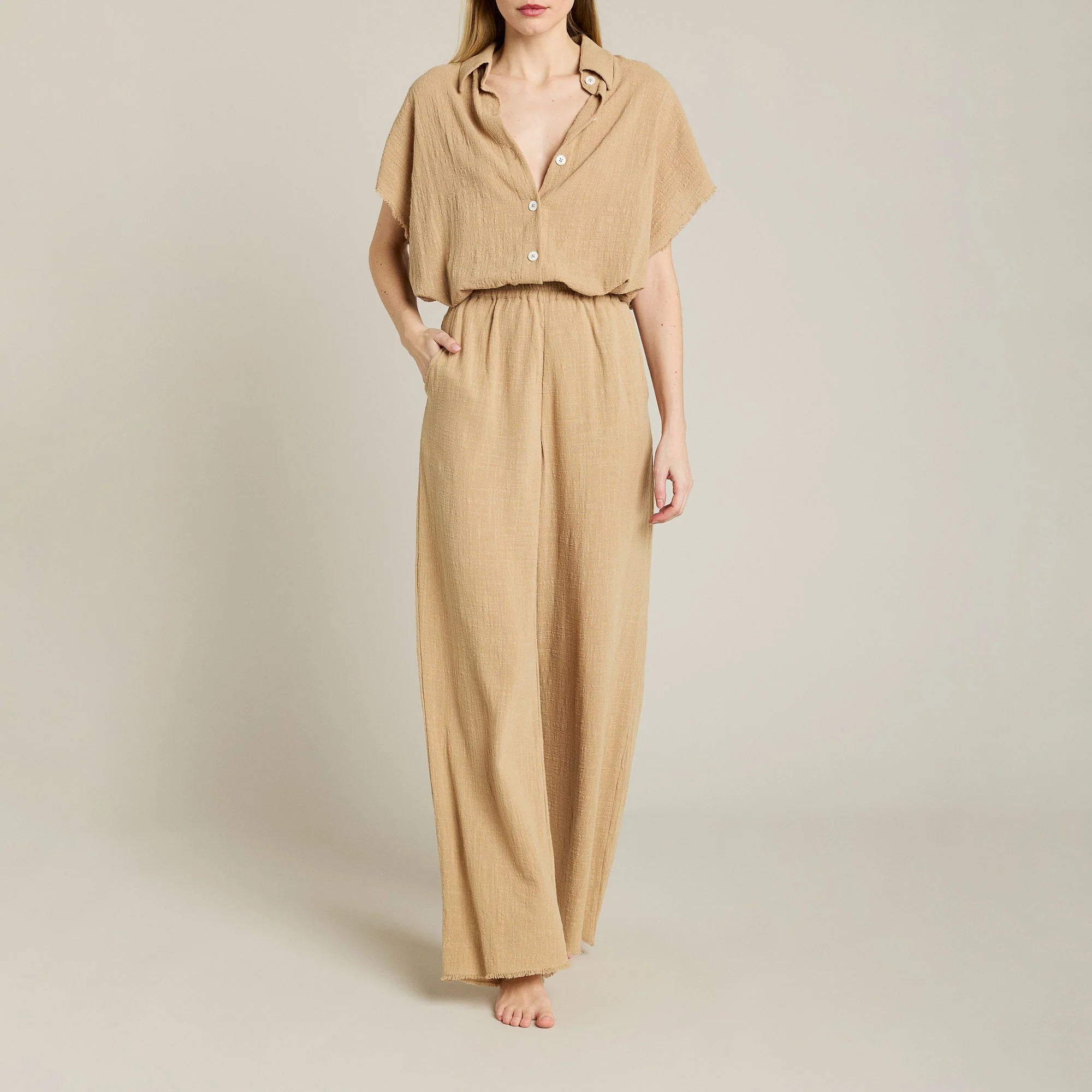 Corinthe short sleeves shirt Sesame