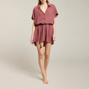 Paros short shirt dress Fig