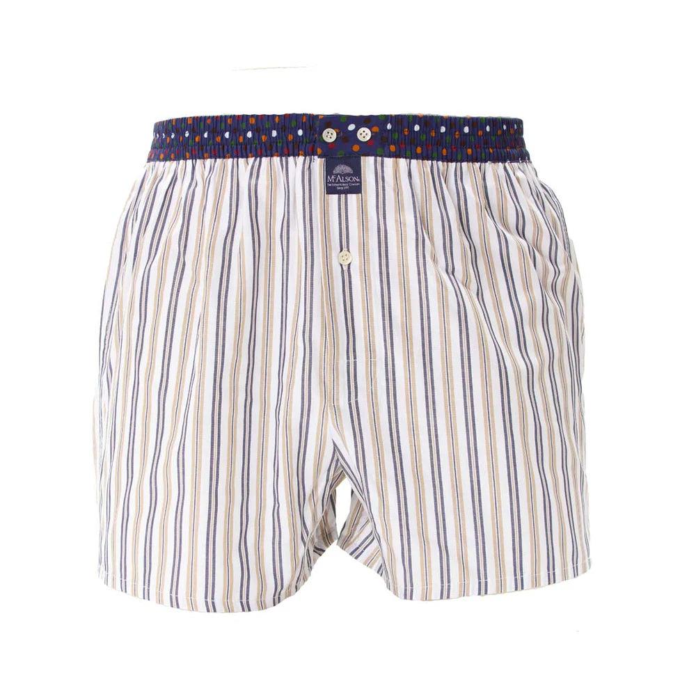Stripes navy & khaki Boxer Short