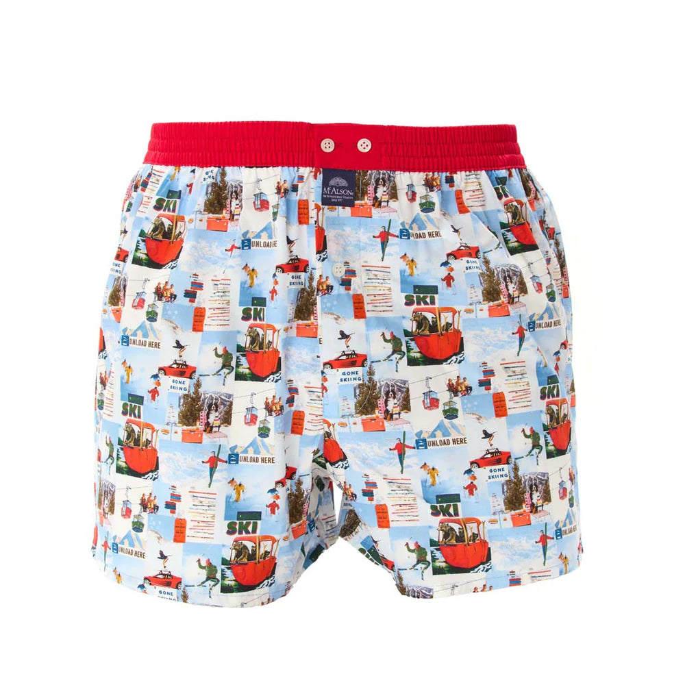 Après-ski light blue & red Boxer Short