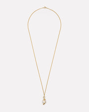 Long necklace with thorned pendant and freshwater pearl