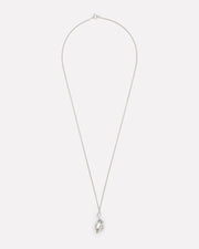 Long necklace with thorned pendant and freshwater pearl