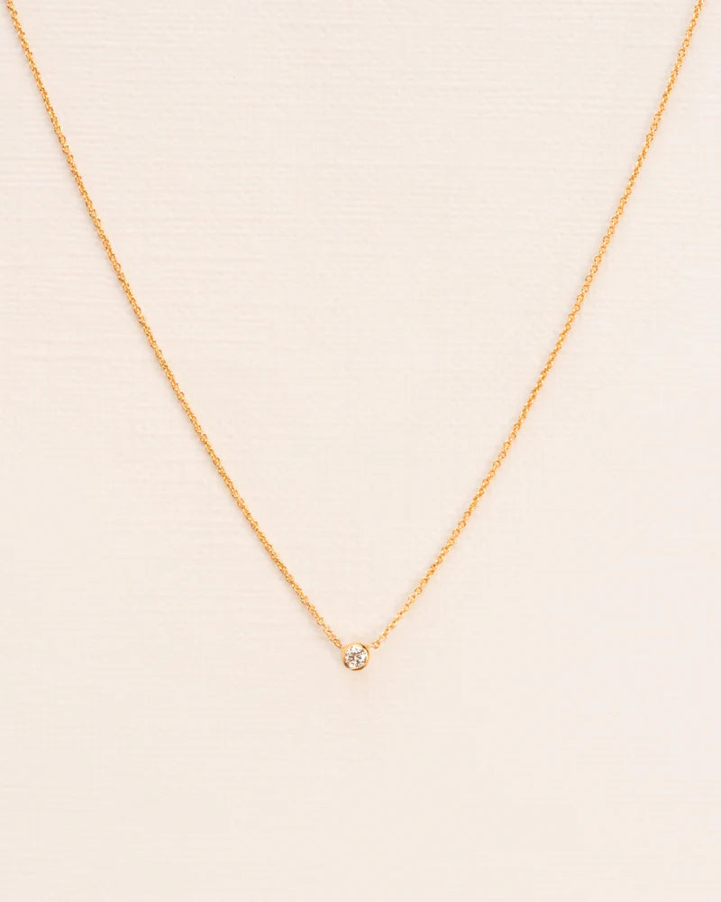 Necklace with white diamond in 18 ct. gold
