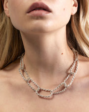 Twisted rope chain link necklace