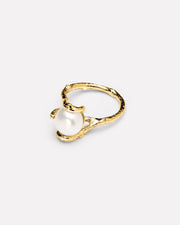 Thorned ring with freshwater pearl