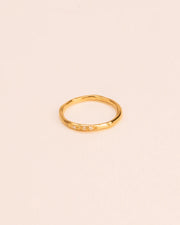 Organic ring with four white diamonds in 18 ct. gold