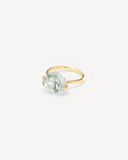 Organic ring with green amethyst