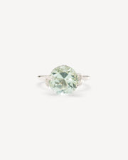 Organic ring with green amethyst