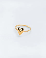 Ring with hammered heart