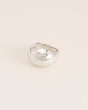 Bold hammered statement ring