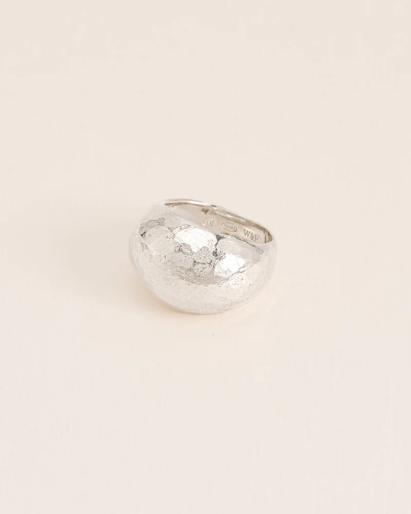Bold hammered statement ring